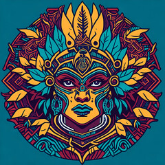 colorful tribal art and folklore illustration