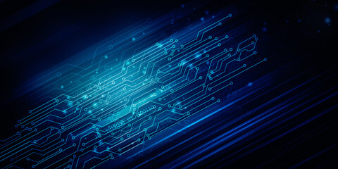 2d illustration Abstract futuristic electronic circuit technology background
