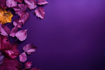  a purple background with a bunch of purple and yellow leaves on the bottom of the image and a purple background with a bunch of purple and yellow leaves on the bottom of the.