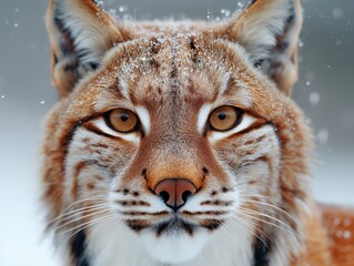 Obraz premium lynx in the forest and in mountainous landscape. created by ai