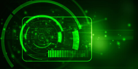 2d illustration Abstract futuristic electronic circuit technology background
