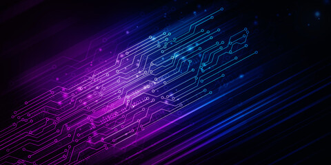 Obraz premium 2d illustration Abstract futuristic electronic circuit technology background