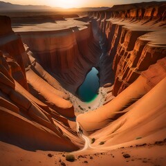 An awe-inspiring desert canyon captured in a sweeping panoramic shot by Daniel Kordan, showcasing the sheer scale and magnificence of the natural landscape