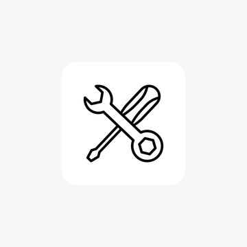 wrench and screwdriver icon on white clip art preview