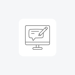 Blog grey thin line icon , vector, pixel perfect, illustrator file