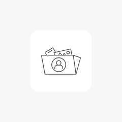 Portfolio grey thin line icon , vector, pixel perfect, illustrator file