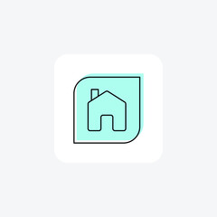 Home color shadow line icon , vector, pixel perfect, illustrator file
