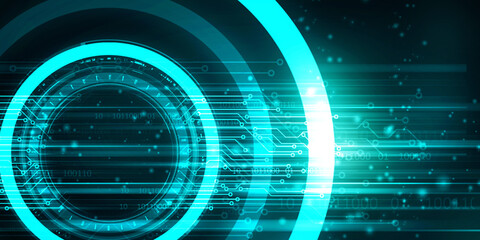 2d illustration Abstract futuristic electronic circuit technology background