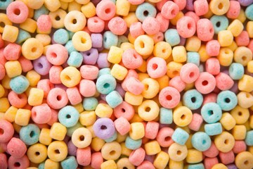  a close up of a bunch of doughnuts with pastel sprinkles on top of them. - obrazy, fototapety, plakaty