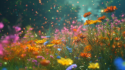 Obraz na płótnie Canvas A flower scenery background ai generated image