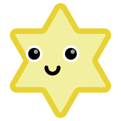 Smile star shape cartoon. Vector illustration.	