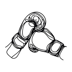 Continuous one line drawing of boxing gloves