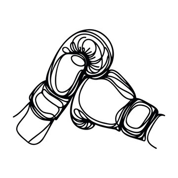 recommend clip art: Continuous one line drawing of boxing gloves