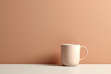 A classic ceramic cup of coffee on a clean table against clean background. Generative AI.