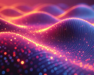 Abstract volumetric illustration with textured waves