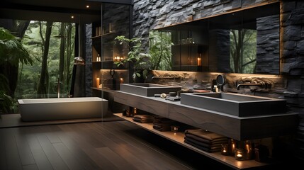 modern bathroom with sleek fixtures and minimalist design