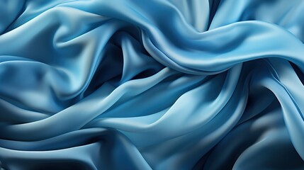 Obraz premium Velvet Sky: A Smooth and Soft Blue Satin Fabric Weave Creates a Luxuriously Smooth and Silky Wallpaper Texture