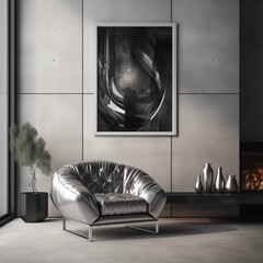 modern living room with fireplace silver gray