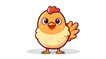 cartoon chicken on a white background.