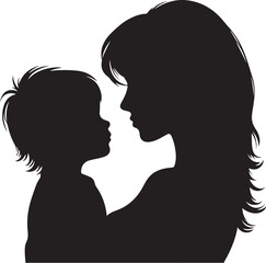 Mom and child silhouette image.