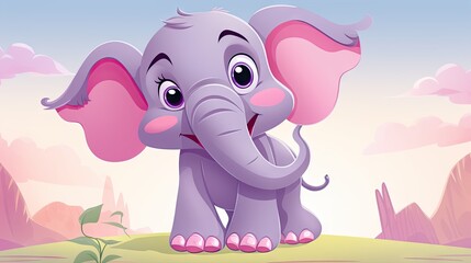cartoon elephant whimsical, cute, and amusing side of the elephant character, creating a charming visual for various uses