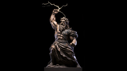 A statue of Zeus holding lightning bolts, showcasing the most distinctive weapon in his mythology