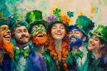 Saint Patrick's Day illustration, Generative AI