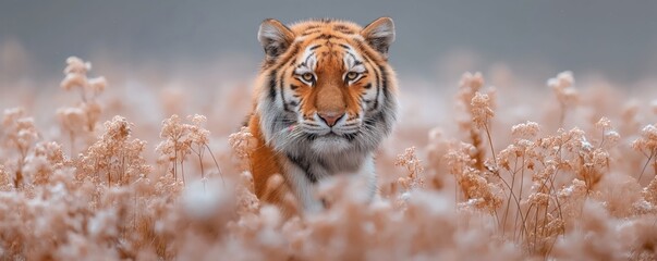 Obraz premium tiger in the jungle. walks in the forest and searches. created by ai