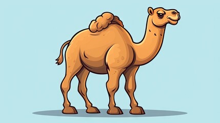 cartoon camel on a blue background.