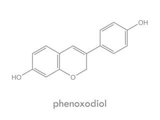 Phenoxodiol structure. Molecule of flavonoid compound.