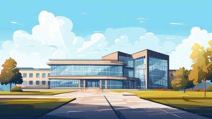 epitome of educational excellence with vibrant images of a modern school building