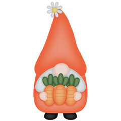 Cute gnome and carrot