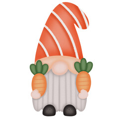 Cute gnome and carrot