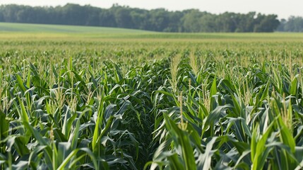 Fototapeta na wymiar Green corn field farming
