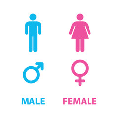 Male and female symbols. Male and Female sign. People icon set. Vector illustration