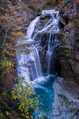 Obraz premium La Cueva waterfall, Ordesa i Monte Perdido National Park, Province of Huesca, Aragon