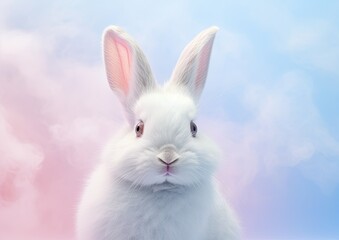 Lovely bunny easter fluffy baby rabbit. Symbol of easter day festival.