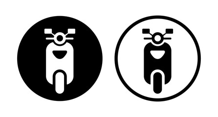 Modern motor scooter icon set in black color in circle. Motor scooter front view vector icon isolated - Vector Icon © Kingwardobe