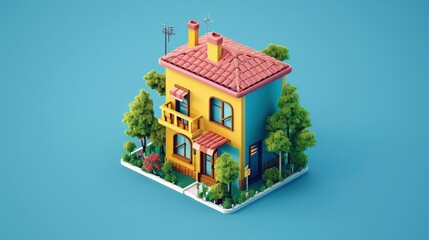 3d rendering of house icon