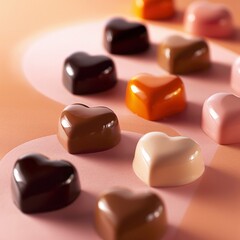 Fototapeta na wymiar Romantic Chocolate Elegance heart shaped