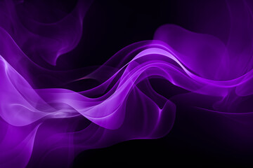 Fototapeta premium abstract violet smoke flowing side, isolated on black background