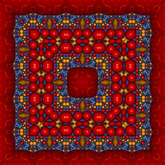 3d effect - kaleidoscopic geometric pattern - 713493176