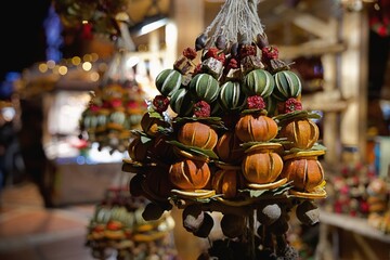 Budapest, Hungary - November 27, 2023: Christmas goods at the fair.