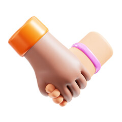PNG 3D Hand in Hand icon isolated on a white background
