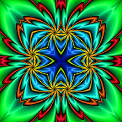3d effect - abstract kaleidoscopic color gradient pattern - 713494345