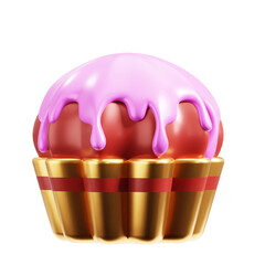 PNG 3D Cupcake icon isolated on a white background