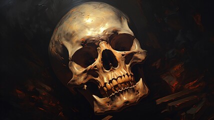A painting of a skull beautiful image Ai generated art
