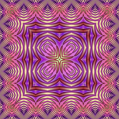 3d effect - kaleidoscopic geometric pattern - 713495156