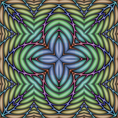 3d effect - kaleidoscopic geometric pattern - 713495315