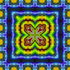 3d effect - abstract kaleidoscopic geometric pattern - 713495713